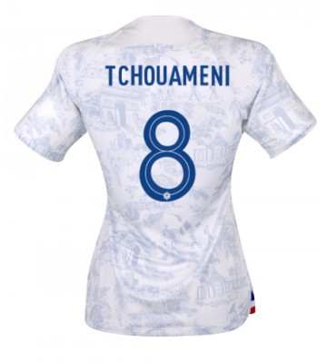 Francja Aurelien Tchouameni #8 Koszulka Wyjazdowych Kobiety MŚ 2022 Krótki Rękaw